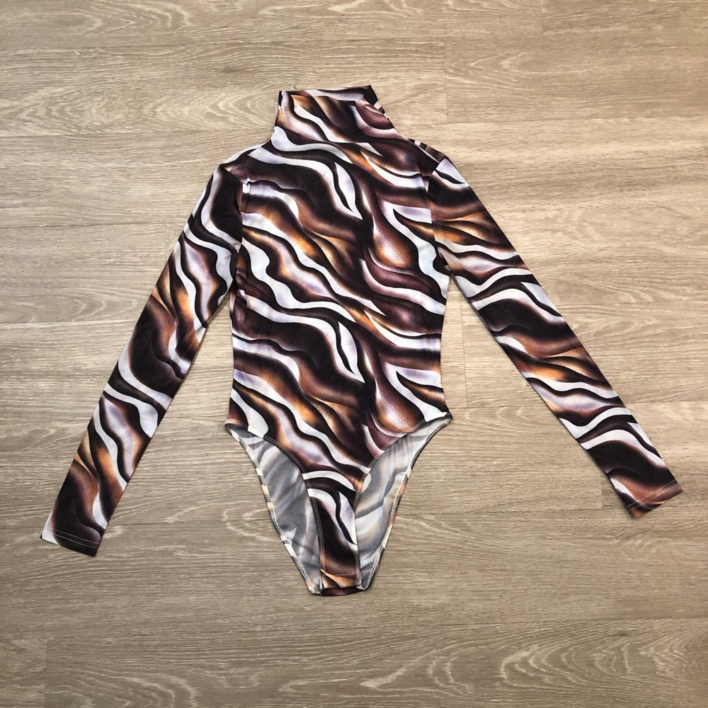 SheIn Multicolored Swirl Mesh Bodysuit